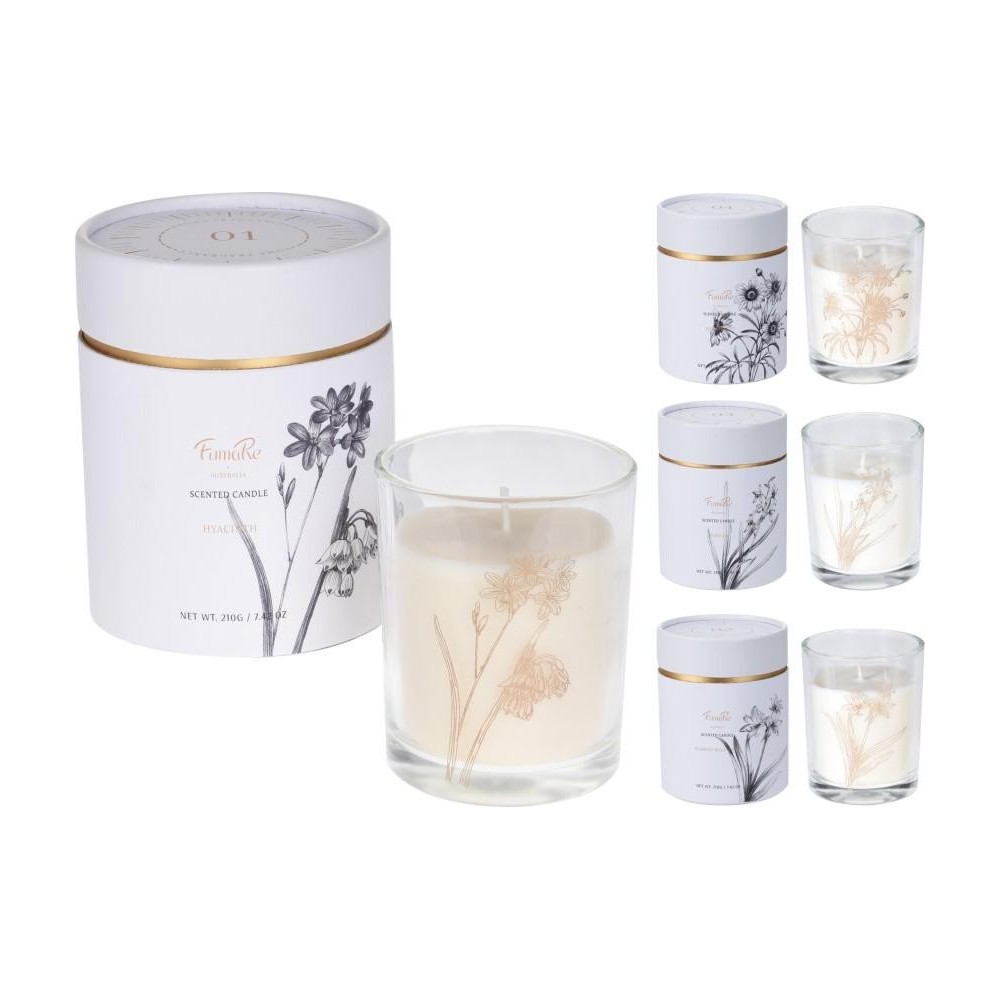 CANDELA IN VETRO CON BOX 3 ASS